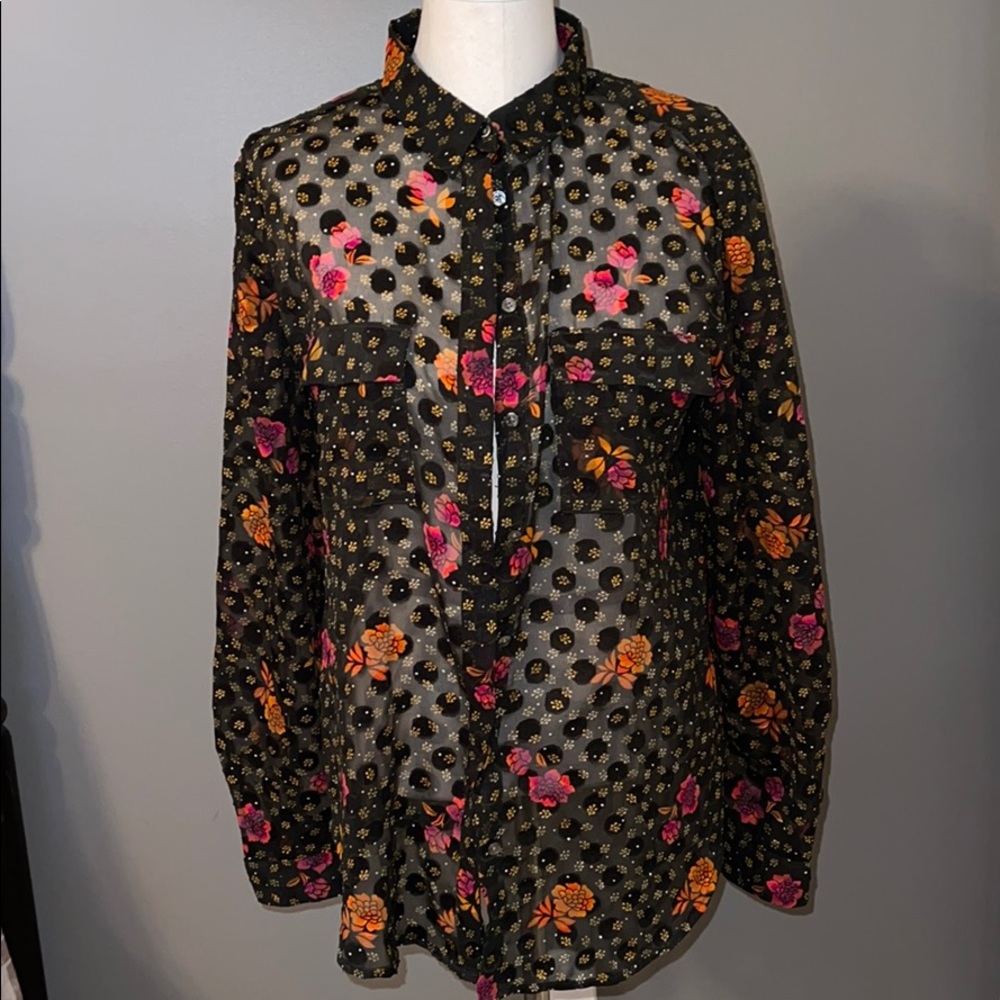 LOFT Polka dot button down